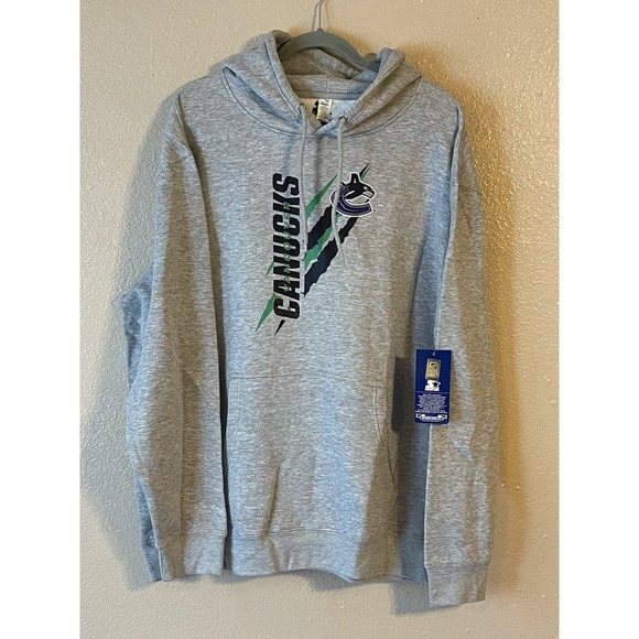 Men's 2XL NWT Vancouver Canucks Starter Color Scratch Fleece Pullover‎ Hoodie